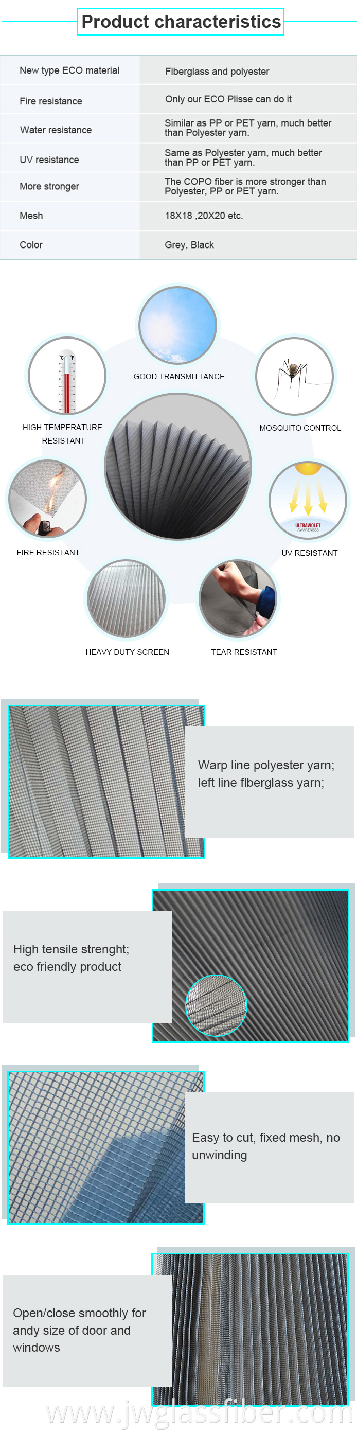 18X18mesh bendable folding mesh, pleat screen